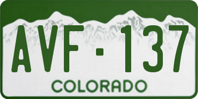 CO license plate AVF137