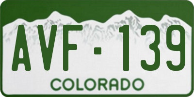 CO license plate AVF139