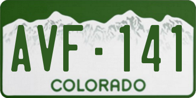 CO license plate AVF141