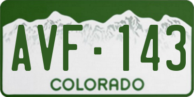CO license plate AVF143