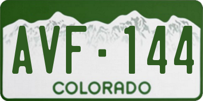 CO license plate AVF144