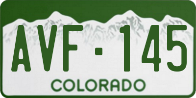 CO license plate AVF145