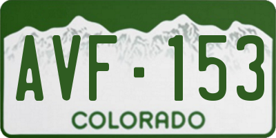 CO license plate AVF153