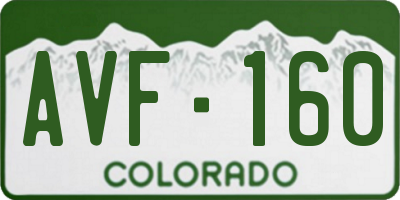 CO license plate AVF160