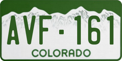 CO license plate AVF161