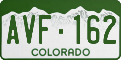 CO license plate AVF162