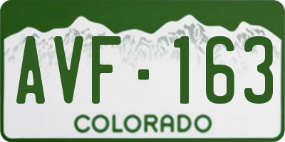 CO license plate AVF163