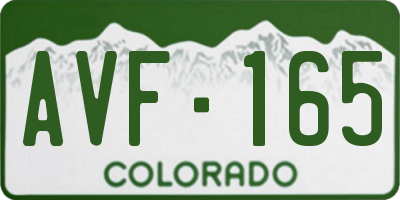 CO license plate AVF165