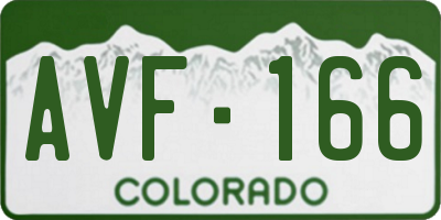 CO license plate AVF166