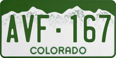 CO license plate AVF167