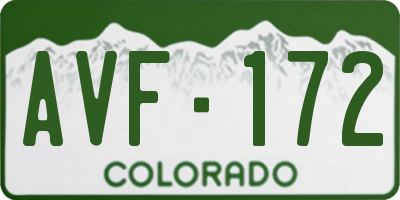 CO license plate AVF172