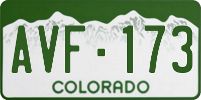 CO license plate AVF173