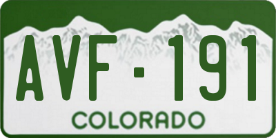 CO license plate AVF191