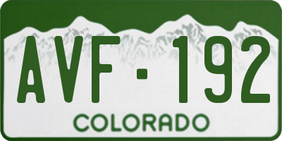 CO license plate AVF192