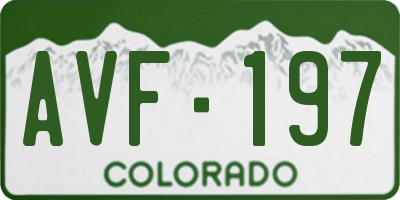 CO license plate AVF197