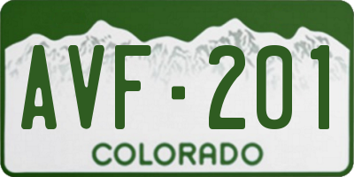 CO license plate AVF201