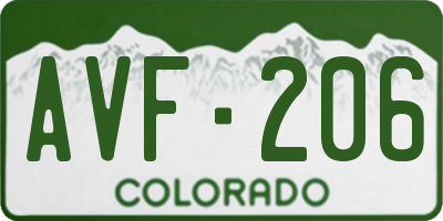 CO license plate AVF206