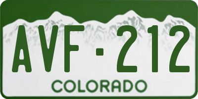 CO license plate AVF212