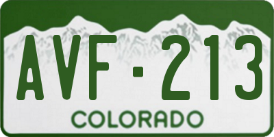 CO license plate AVF213