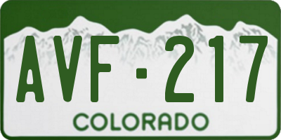 CO license plate AVF217