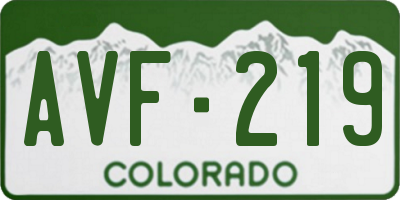 CO license plate AVF219