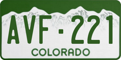 CO license plate AVF221