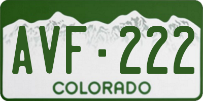 CO license plate AVF222