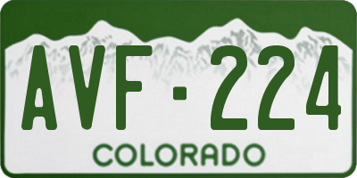 CO license plate AVF224