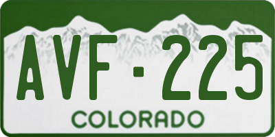 CO license plate AVF225
