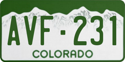 CO license plate AVF231