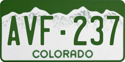 CO license plate AVF237