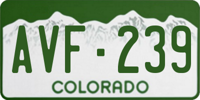 CO license plate AVF239