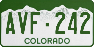 CO license plate AVF242