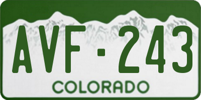 CO license plate AVF243