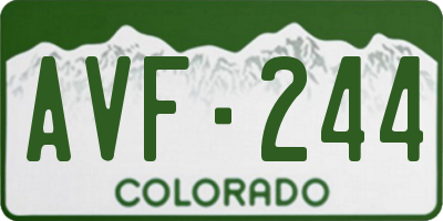CO license plate AVF244