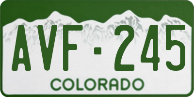 CO license plate AVF245