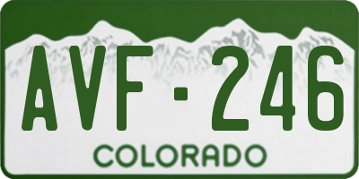 CO license plate AVF246