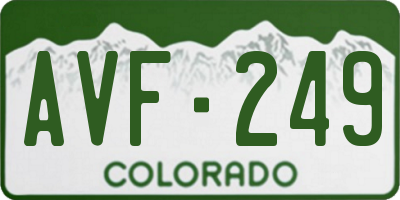 CO license plate AVF249