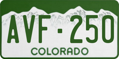 CO license plate AVF250