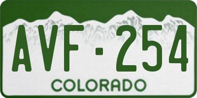 CO license plate AVF254