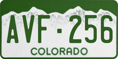 CO license plate AVF256