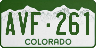 CO license plate AVF261