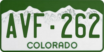 CO license plate AVF262