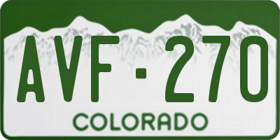 CO license plate AVF270
