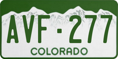 CO license plate AVF277