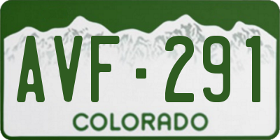 CO license plate AVF291