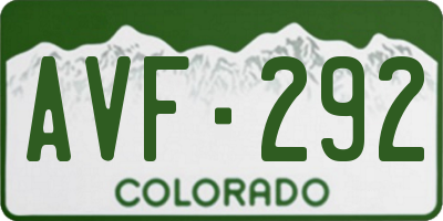 CO license plate AVF292