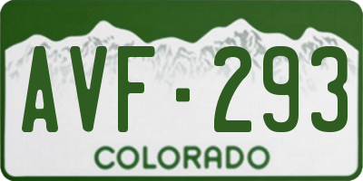CO license plate AVF293