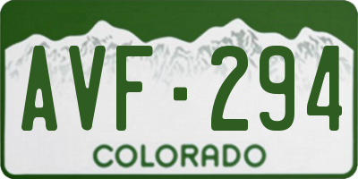 CO license plate AVF294