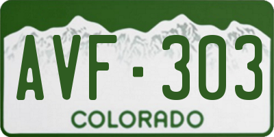 CO license plate AVF303